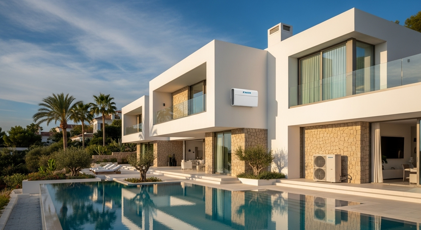 Daikin heat pump installed on a Marbella villa