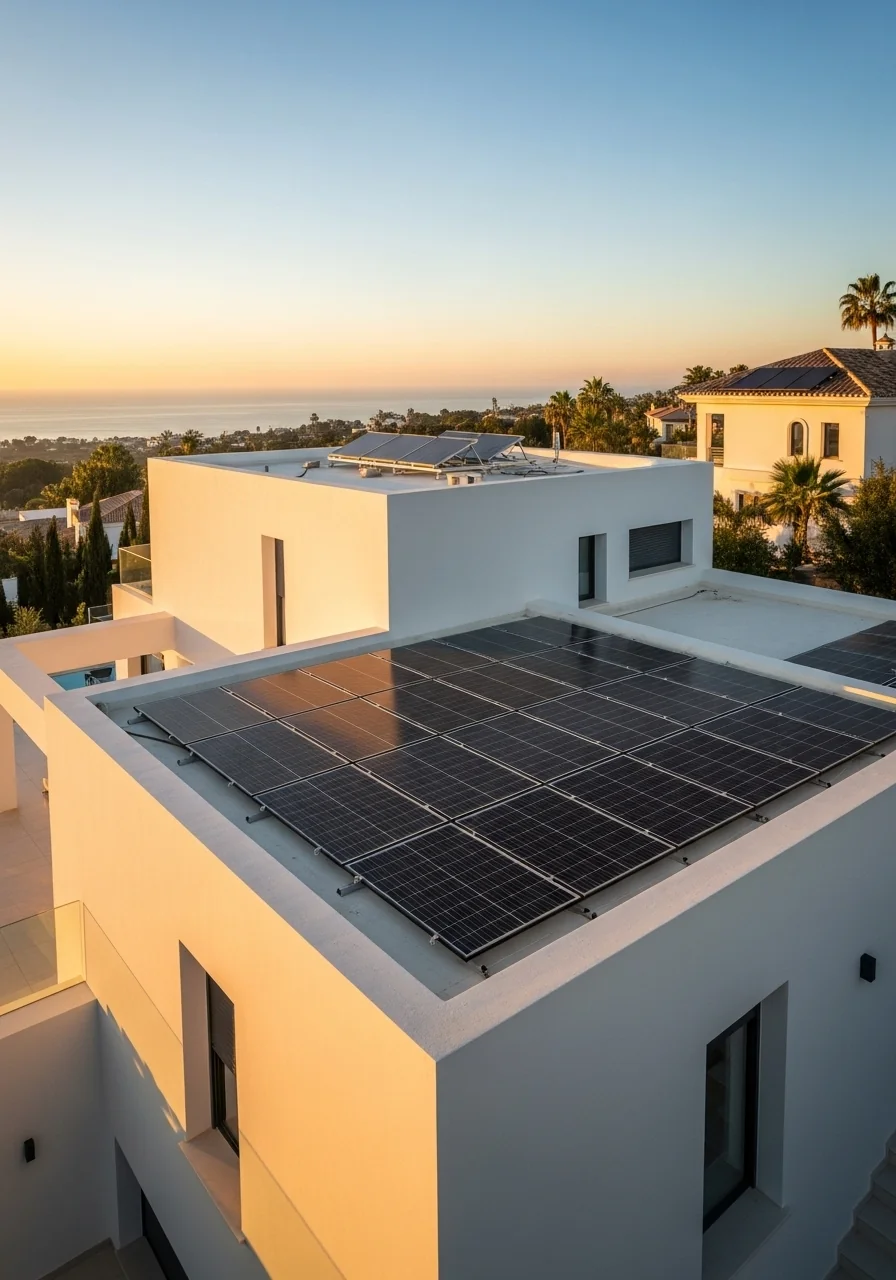 Solar battery storage system at luxury Costa del Sol villa