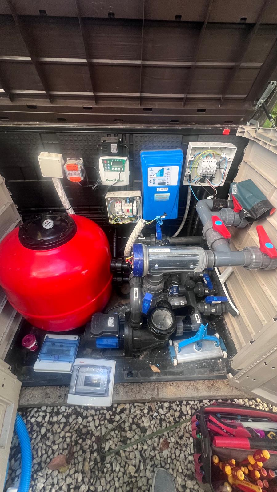 Pool plant room with filtration system and new electrical installation - Estepona